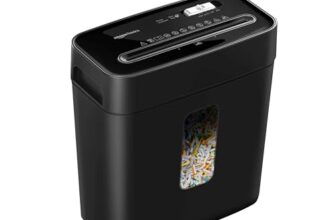 Amazon Basics 8-Sheet Cross Cut Paper and Credit Card Shredder | 11.5 Liter Waste Basket Capacity| for Office and Home Usage | 1 Year Brand Warranty