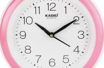 Kadio Analog 20 cm X 20 cm Wall Clock (Pink with Glass, Standard)