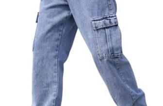 Men Loose Fit Men’s Flip Pocket Cargo || Mens Stylish Cotton Loose Fit Denim Cargo Jeans || Multi-Pocket Styling || Perfect for Casual Fashion || Comfortable Classic Men’s Outerwear (MDJ-3)