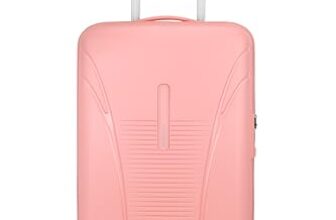 American Tourister Ivy Spinner 55 CM Small Cabin Polypropylene PP Hardside Luggage with Recessed TSA Lock, Trolley Bag with 4 Spinner Wheels for Smooth Travel for Men & Women – Pale Pink