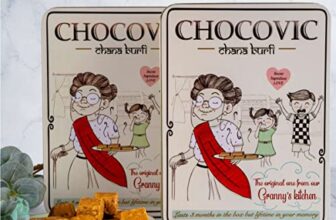 Chocovic Roasted Chana Burfi 800 g Tin Box – Authentic Punjabi Sweet, Traditional Indian Mithai Made with Roasted Chana, Fresh & Delicious Dessert with No Added Preservatives
