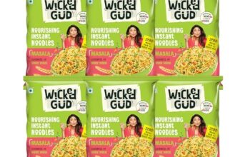 WickedGud Nourishing Masala Instant Noodles, Pack of (69 gm x 6)| Healthy Noodles | Whole Wheat | Whole Wheat | No Maida | No Palm Oil | No Added MSG |Source of Protein | High Fibre | Cholesterol Free