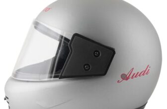 Sage Square Audi Full Face Clear Visor Helmet | ISI Certified | High Standard Safety | Extra Comfort & Stylish (Small, Silver Matte)