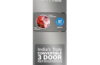 Bosch MaxFlex Convert 302L 3 Star Inverter Frost Free Triple Door Refrigerator (CMC33S03NI, 8-in-1 Convertible, UV Protected Body Shield, VitaFresh Technology, Adaptive UI, Shiny Silver)