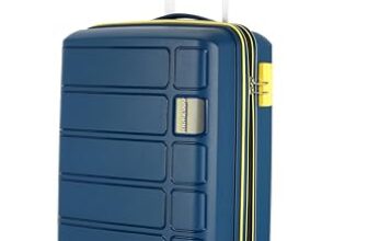 Kamiliant American Tourister Cabin Harrier Zing 56 Cms Small (Pp) Hard Sided 8 Wheels Spinner Luggage/Suitcase/Trolley Bag (Navy) (Double Wheel), Blue