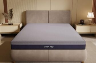 SleepyHug AirCell Ortho SpineX PRO Orthopedic CoolFlow Memory Foam 6 Inch Mattress with Honeycomb Grid, Perfect for Double Bed Size White & Blue (LxWxH -72x48x6 Inch)