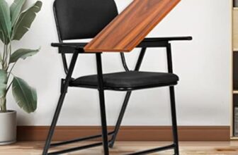 Da URBAN Marx Folding Heavy Duty Study Chair with Cushion & Adjustable Writing Pad – (Black, for All Age)-Set of 1