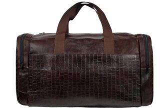 F Gear Cooper 41L Brown Faux Leather Cabin Travel Duffel Bag