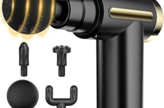 DEALZO Gun Massager, 4 Heads, 6 Speed, Rechargeable, Handheld, Muscle Massager for Full Body Relief, Muscle Relaxation of Neck, Shoulder, Back, Foot for Men & Women (style_00016