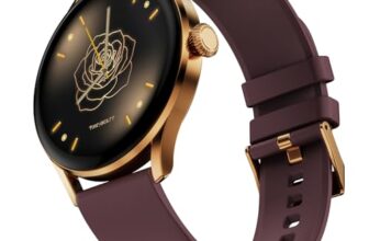 Fire-Boltt Glitz Women Smart Watch with 1.19” AMOLED Display, Bluetooth Calling, Rotating Crown, Always On Display, 1000 Nits Brightness, IP68 Waterproof Mocha Brown