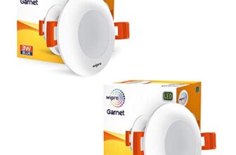 Wipro Garnet 3W Led Mini Downlight for Home & Cabinet| Blue|Compact Design with 120° Beam Angle|Recessed Down Light for False Ceiling|Cutout-2.3 Inch|Pack of 2
