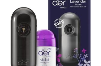 Godrej aer Matic Kit (Machine + 1 Refill) – Automatic Room Fresheners with Flexi Control Spray | Lavender Bloom | 2200 Sprays Guaranteed | Lasts up to 60 days (210ml)