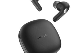 Noise Newly Launched Buds E1 in-Ear Truly Wireless Earbuds with Pebble Grain Design, 35H of Playtime, Quad mic ENC,10mm Driver, Low Latency, BT v5.3 (Charcoal Black)