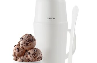 XECH Ice Cream Maker Machine for Home | Cordless Rechargeable Softy Ice Cream Machine for Kids & Family | Birthday Gift for Kids, Girls, Women, Men & Teachers | 400ml Bowl (Scoop)
