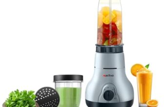 ACTIVA Easy Mix Nutri Mixer Grinder 500W with 2 Jars for Smoothies, Chutney & Shakes, Shock Proof ABS Body, Nano Grinding Technology, 2 Years Warranty (Black)