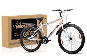 Leader Scout MTB 26T Mountain Bicycle/Bike Without Gear Single Speed for Men – White, Ideal for 10 + Years, Frame Size: 18 Inches, Rigid