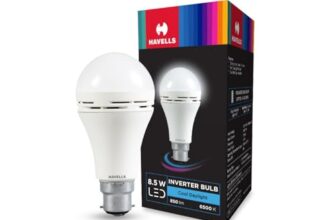 HAVELLS 8.5w LED Emergency Bulb | Shatter Resistant |Cool Day White (6500K) | B22 LED Bulb Base | Inverter Bulb for home,3 Hours battery back up| Li-ion Battery | Over charging Protection