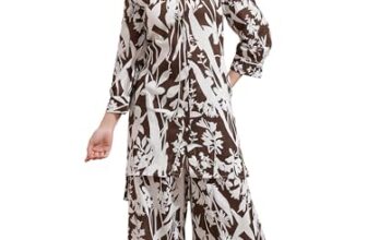 Vishudh Women Regular Fit SHIRT COLLAR CO-ORD SET VPCS000073 Brown XL