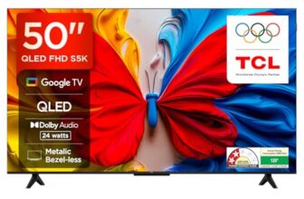 TCL 126 cm (50 inches) Metallic Bezel-Less, FHD Smart QLED Google TV 50S5K