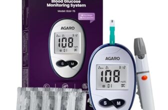 AGARO Glucometer, Blood Glucose Monitoring System with 10pcs Strips & Lancets, Glucometer Machine, Instant Blood Sugar Test at Home, Fast Blood Sugar Testing Device, Simple & Accurate, GLM-76.