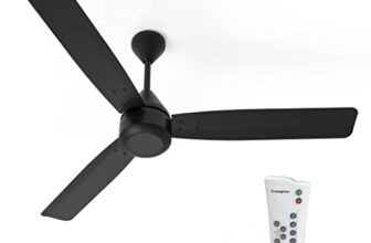 Crompton Energion Cromair 1200mm BLDC Ceiling Fan with Remote Control | BEE 5 Star Rated Energy Efficient | Anti-Dust | Superior Air Delivery | 28 Watt | 5 Years Manufacturer’s Warranty | Onyx
