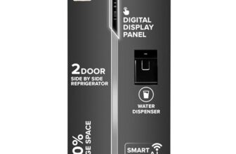 Haier SmartChoice 596L 3Star 2-Door Water Dispenser Side by Side Frost Free Refrigerator|Convertible|Smart Sense AI | Expert Inverter|Digital Display Panel (2025 Model, HRS-682WGKU1, Graphite Black)
