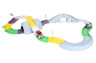 Max Trax Medieval Town Track Set with Motorised Car, Multi Color (180 Pieces)