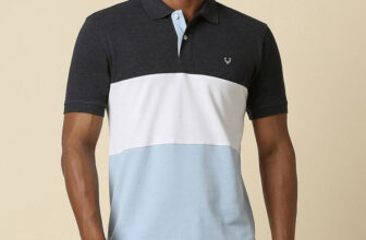 Allen Solly Colorblock Men Polo Neck White T-Shirt