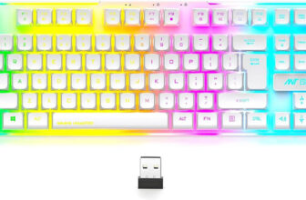 Ant Esports MK720 Pro V2 Wireless Standard Gaming Keyboard Compatible with Desktop, Laptop, Mac(White)