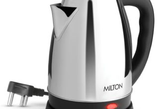 Milton Appliances Go Electric Kettle 1.5 Litre I 3X Protection – Dry Boil, Auto Shut Off, Overheat I 1350 Watt I Super Fast Boiling I Stainless Steel I 360° Power Base I 1 Year Warranty