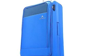 Aristocrat Large Oasis Plus Size Soft Check in Luggage (79 Cm) | Spacious Polyester Trolley with 4 Spinner Wheels and Combination Lock | Dazzling Blue | Unisex| 3 Years Warranty