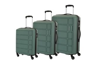 Kamiliant American Tourister Harrier | Trolley Bag Set of 3 (55+68+79cms) for Travel| Hard Case Polypropylene (PP) Suitcase | 360° 4-Wheel Luggage Trolley Bag | Combination Lock | Slate Grey