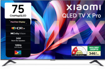 XIAOMI X Pro Series 189.3 cm (75 inch) QLED Ultra HD (4K) Smart Google TV 2026 Edition with MaxView Display | 34W Dolby Audio | Filmmaker Mode | HDR10+ | Dolby Vision | 32GB Storage | Mi TV(L75MB-APIN)
