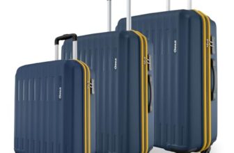 Safari Genius Alley Set of 3 (Cabin+ Medium + Large) Trolley Bags Hard Case Polypropylene, 4 Wheels, 360 Degree Wheeling Luggage, Travel Bag, Suitcase for Travel, Trolley Bags for Travel, Navy