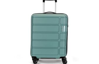 Kamiliant by American Tourister Small Harrier Edge 8W 56 Cms Cabin (PP) Hard Sided 8 Wheels Spinner Luggage/Suitcase/Trolley Bag (Slate Grey) (Double Wheel)