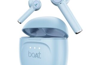 Boat Airdopes 131 Gen 2, 13mm Drivers, 70H Battery, ENx Tech, Beast Mode 45 ms Low Latency, ASAP Charge, Bluetooth Earbuds, TWS Ear Buds Wireless Earphones with mic (Ice Blue)