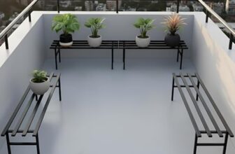 Pivalo Rectangle Plant Stand Anti-Rust Metal Flower Pot Holder 120 kg Capacity Outdoor and Indoor Planters Gamla Stands for Balcony & Living Room Home Decor (Pack of 4, Black)