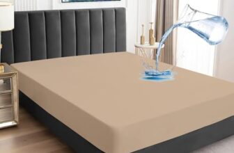 BeyBee 100% Waterproof Premium Cotton Terry Mattress Protector | Breathable, Hypoallergenic, Washable & 2X Absorbency | Ultra Soft Easy Elastic Fitted Bed Protector (Size-78 * 36, Beige)