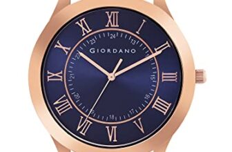 Giordano Luxury Analog Watch for Men – Metalic dial with Roman Markers and 24-Hour Inner Ring, Quartz Movement and mesh Metal Strap