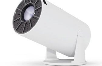 Geonix Vista V2 Smart Projector | 1080 HD Resolution, Rotatable Design, 150 ANSI, Screen Mirroring, 3 Watts Speaker | Home & Office Use (White)