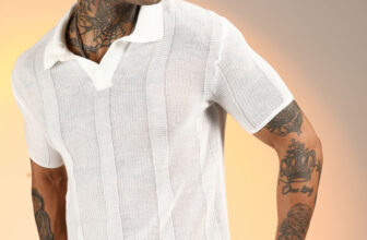 CAMPUS SUTRA Self Design Men Polo Neck White T-Shirt