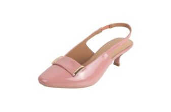 Mochi Women Pink Patent Leather Slingback Kitten Heel Pump Shoes UK/5 EU/38 (31-769)