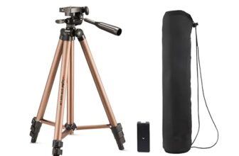 Digitek (DTR 420LW) Tripod for Camera & Smartphone with Holder – 4.26ft Max Height, 3Kg Load, 4-Section Legs, 3-Way Head, Quick Release Plate – Ideal for Photography & Videography