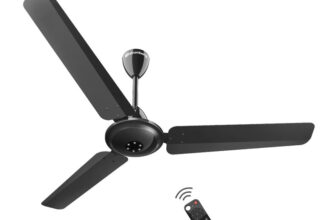 Atomberg Efficio Alpha|India’s No.1 BLDC Fan| High Air Flow|LED Speed Indicator| Free Installation with 2 Year Warranty BLDC Motor with Remote 1200 mm Ceiling Fan(5 Star | Gloss Black | Pack of 1)