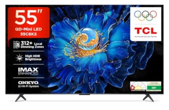 TCL 139 cm (55 inches) 4K Ultra HD Smart QD-Mini LED Google TV 55C6KS
