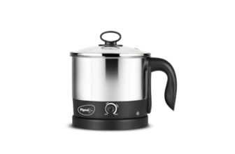 Pigeon Kessel Multipurpose Kettle (12173) 1.2 litres with Stainless Steel Body, used for boiling Water and milk, Tea, Coffee, Oats, Noodles, Soup etc. 600 Watt (Black & Silver)