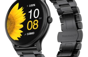 Fire‑Boltt Phoenix Pro Round Smart Watch 1.39″ Display with Bluetooth Calling, AI Voice Assistant,SpO2 & Heart Rate Monitor, 120+ Sports Modes,IP67 Waterproof Metal Smart Watch for Men & Women – Black