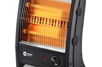 Orient Electric Quartz Room Heater | 800 W Low Power Consumption | Tip-over Protection | 2 Heating Rods for Quick Heating | Cool Touch Body | 1 Year Warranty, Black
