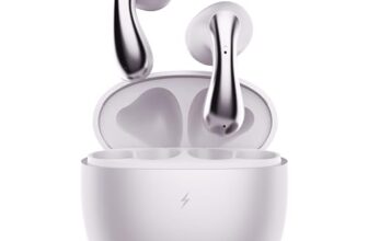 Fire-Boltt Newly Launched Aero Lite TWS Earbuds Custom EQ Wireless Bluetooth 5.4 Music & App Support 50H Playtime Fast Charging Case 50ms Low Latency for Gaming Touch Controls Frost Pink