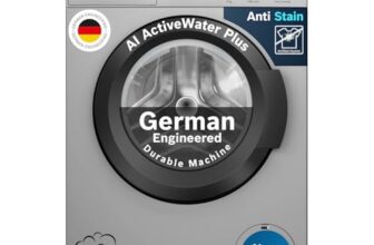 Bosch 8 kg, 5 Star, AI Active Water+, Anti-Tangle, Anti-Wrinkle Fully-Automatic Front Loading Washing Machine (WAJ2826BIN, Steam with Anti Bacteria, In-Built Heater, Shiny Silver)